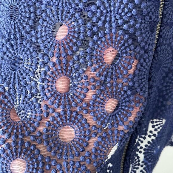 NWT Anthropologie Only Hearts Love is Enough Blue Sheer Lace Zipper large - Picture 4 of 13